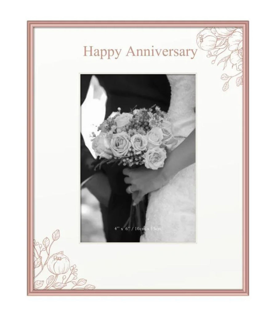 Happy Anniversary Frame 4X6 Rose gold