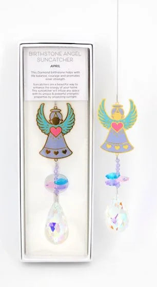 Birthstone Angel Sun Catcher April