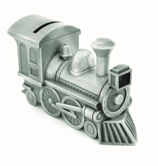 Train Pewter Money Bank