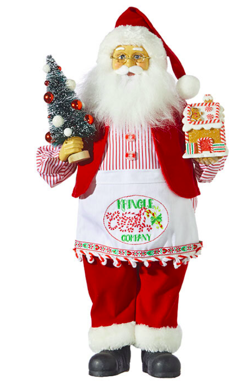 RAZ Merrymint - 48cm/19" Kringle Candy Co Santa With Apron