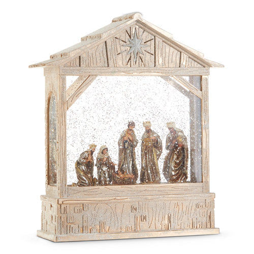 10" NATIVITY MUSICAL LIGHTED WATER CRECHE