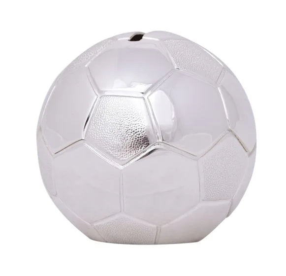 Silver Soccer Ball Moneybank