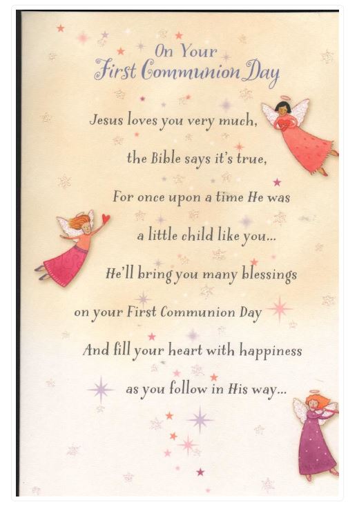 COMMUNION GIRL ANGELS GREETING CARD