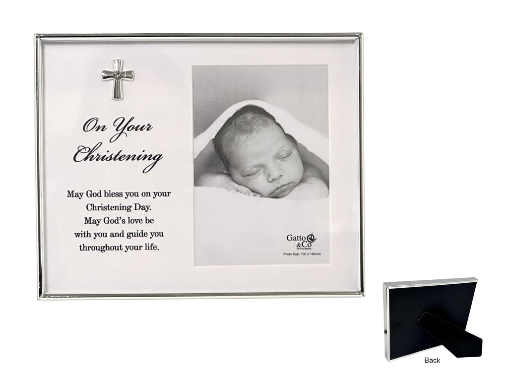 PHOTO FRAME SILVER - CHRISTENING 4 X 6