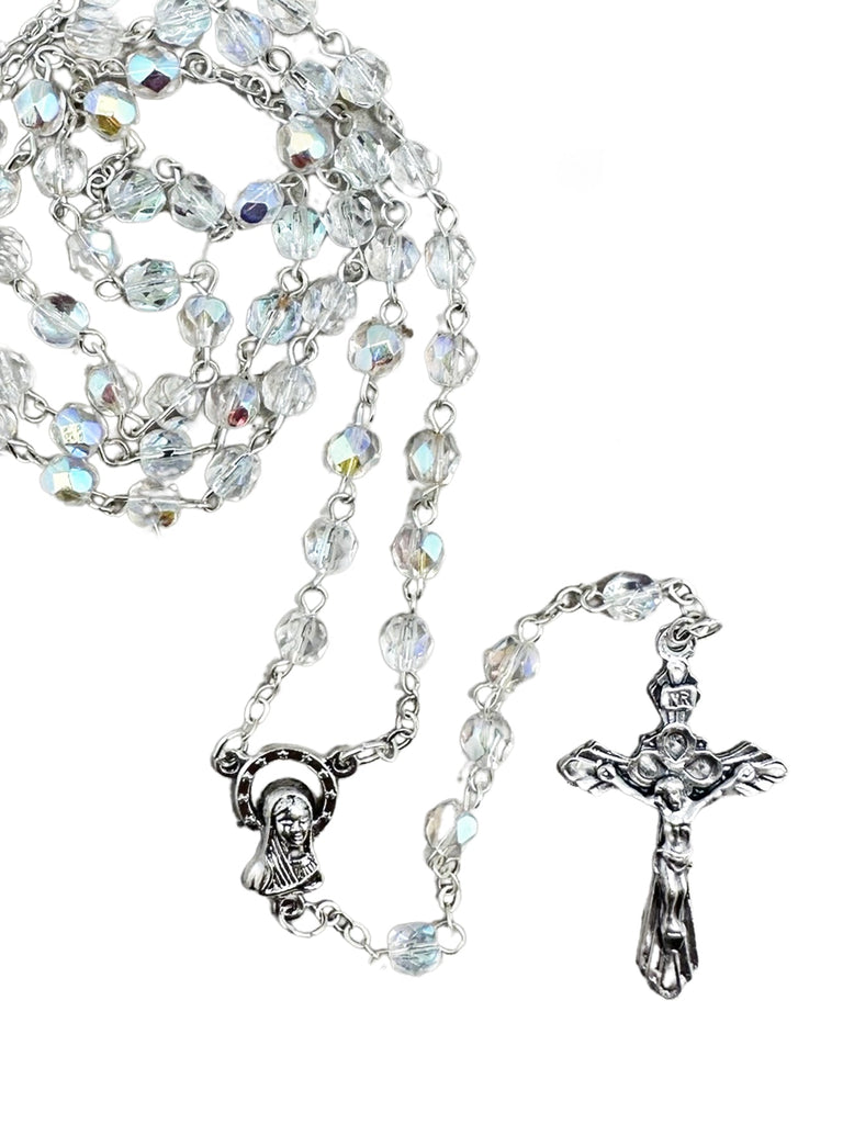 CRYSTAL ROSARY 5MM - CRYSTAL