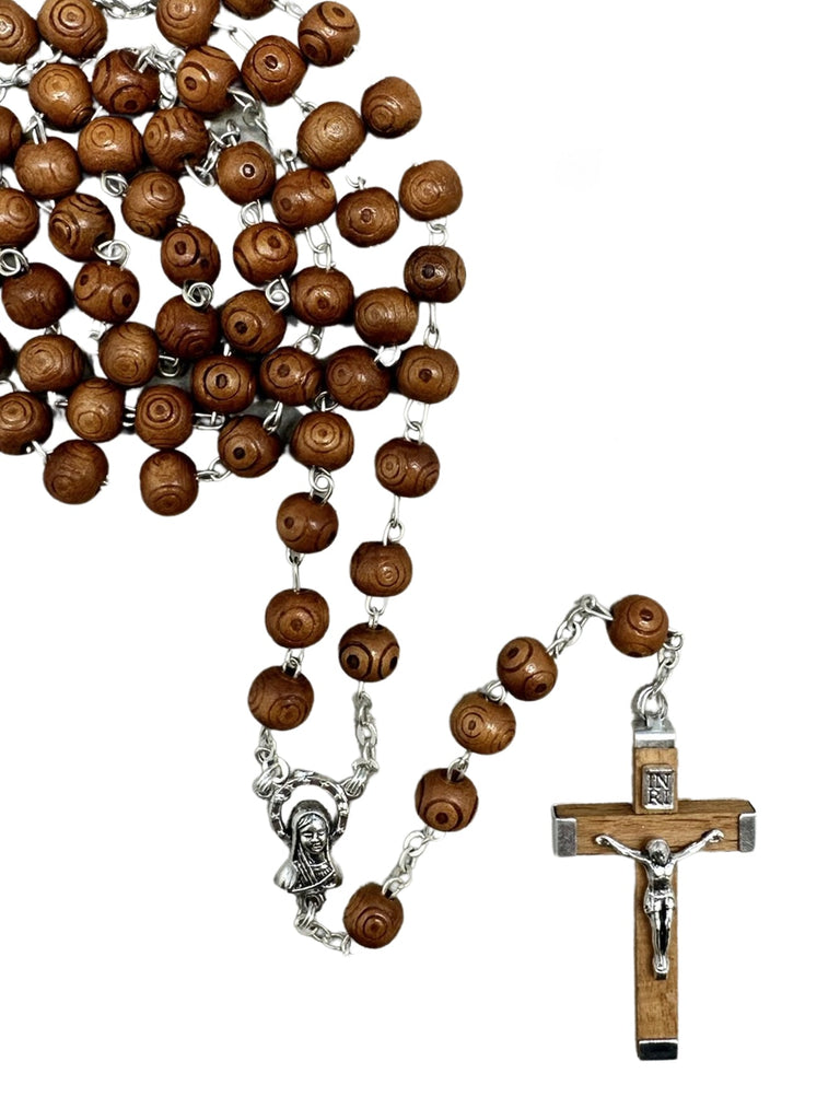 8MM WOOD ROSARY (BROWN)