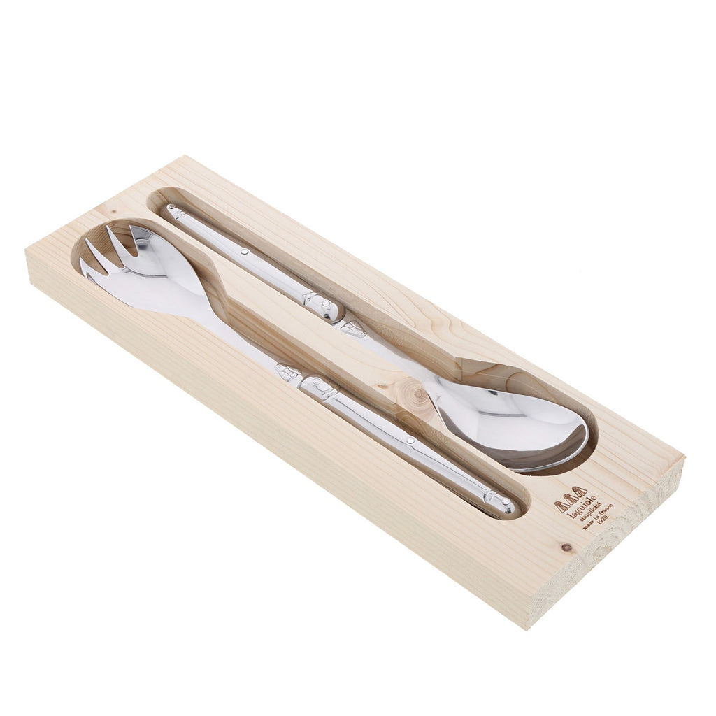Jean Dubost Laguiole Simplicite Stainless Steel - 2pc Salad Server Set