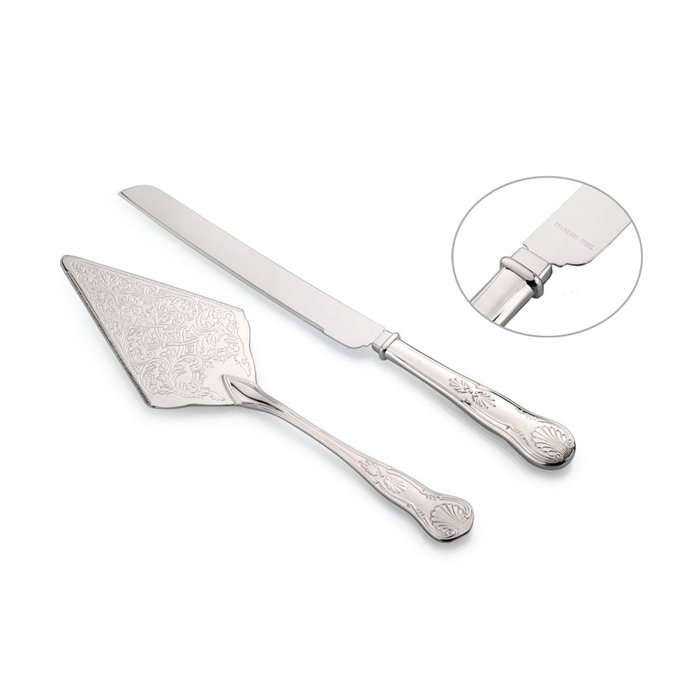 Whitehill Servers - Nickel Plated Kings Cake Knife & Server (S/2)
