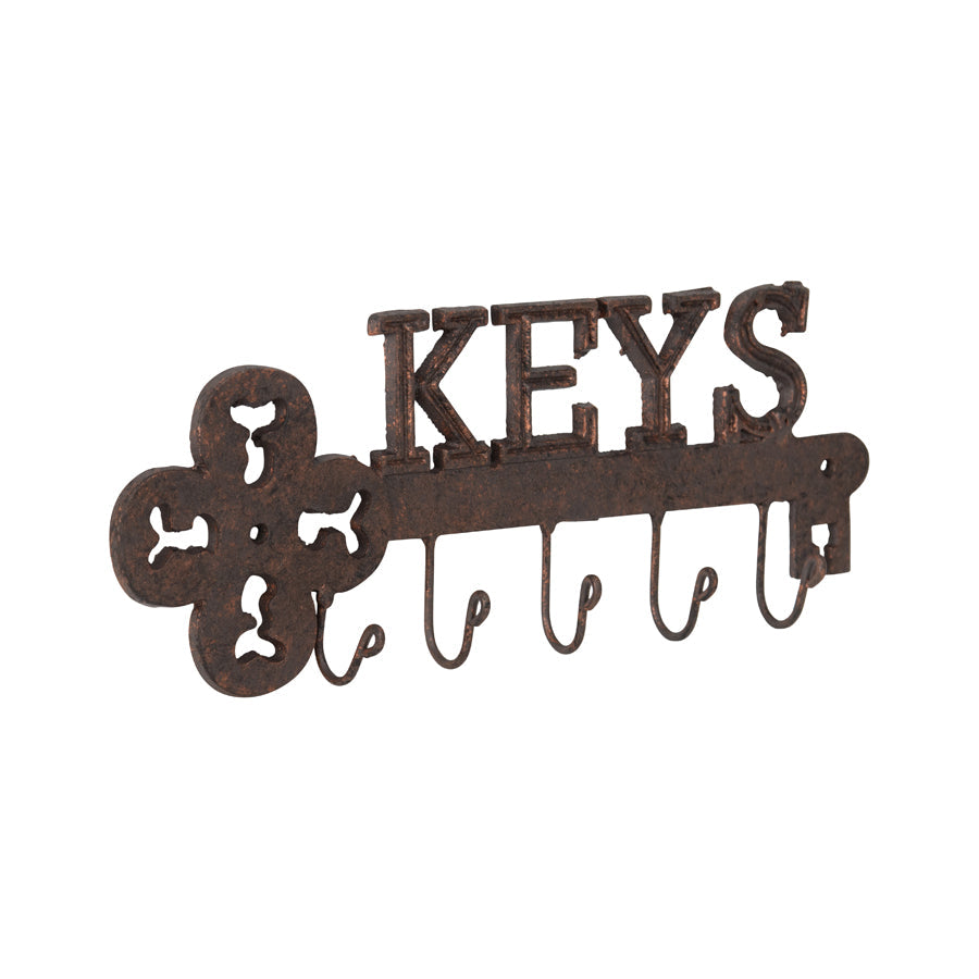 CAST-IRON TRENDY WALL HANGING KEY W/ 5 HOOKS