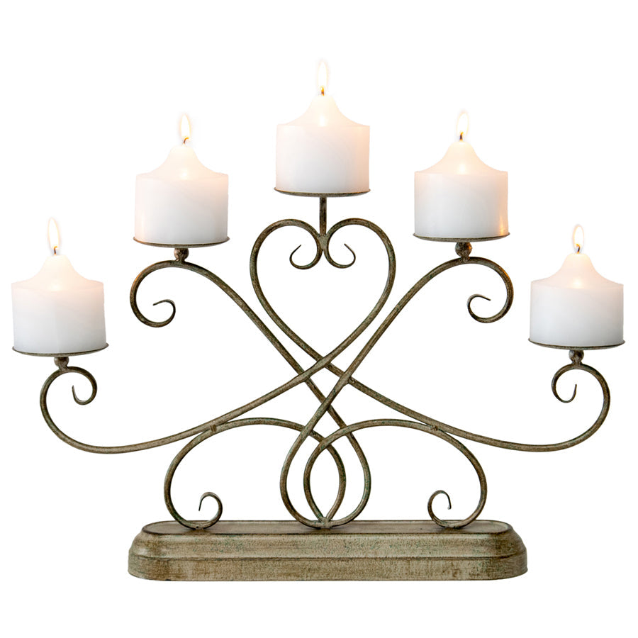 ORNATE FLEUR CANDELABRA CENTERPIECE