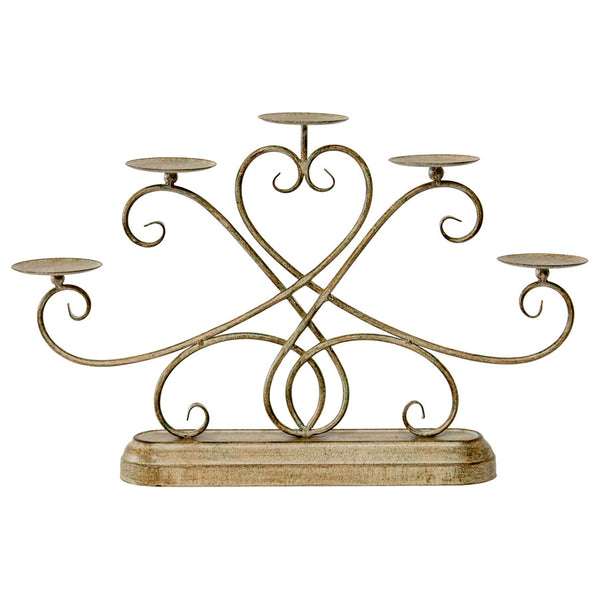 ORNATE FLEUR CANDELABRA CENTERPIECE