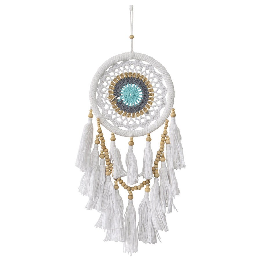 HANDCRAFTED BOHO DREAM CATCHER W/LAYERED TASSELS & BEADS