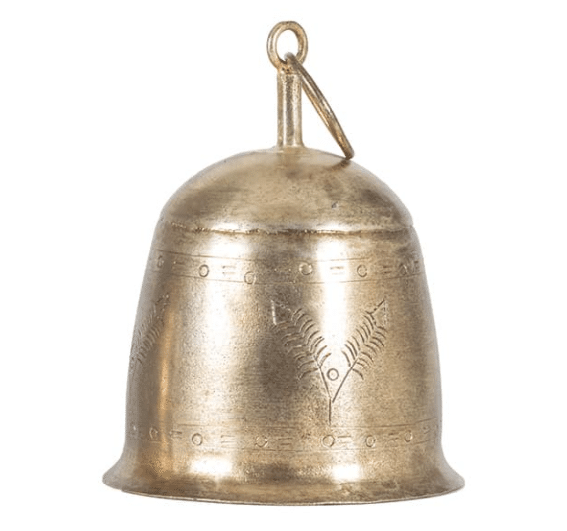 Antiq Gold Vintage Etched Bell-Small 8x10cm