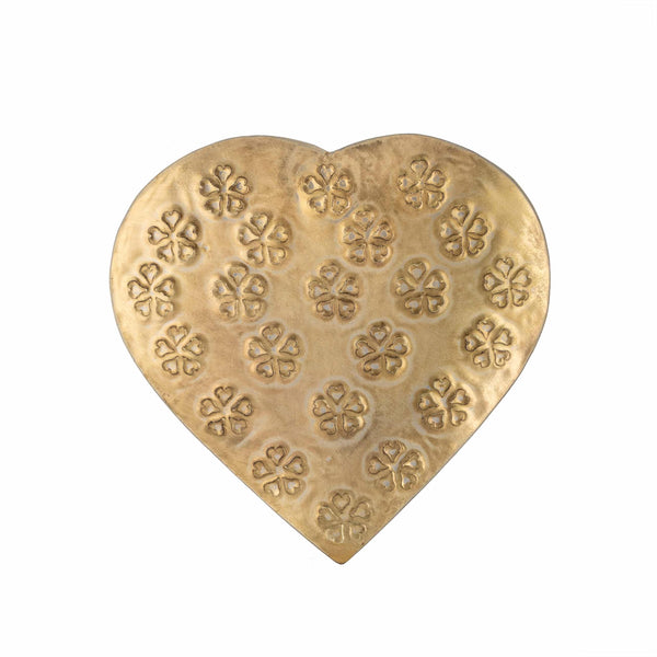 Handcrafted Metal Pressed Heart Shape Bowl 17.5×17.5×2.5cm