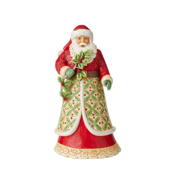 JIM SHORE HEARTWOOD CREEK - SANTA WITH HOLLY