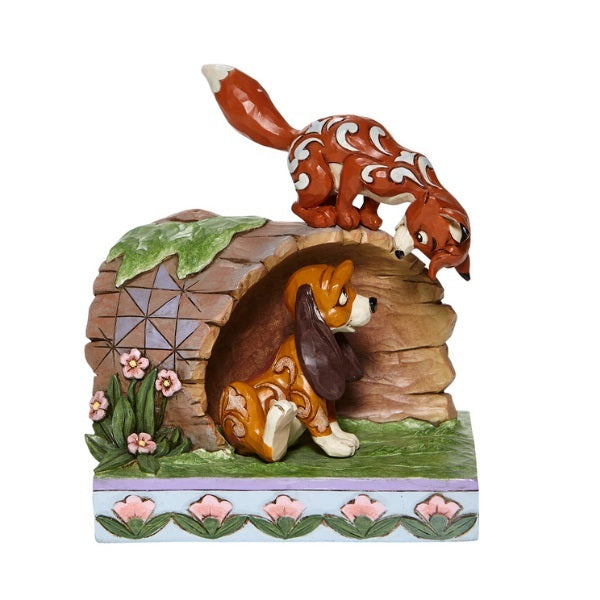 Jim Shore Disney Traditions - Fox and Hound on Log