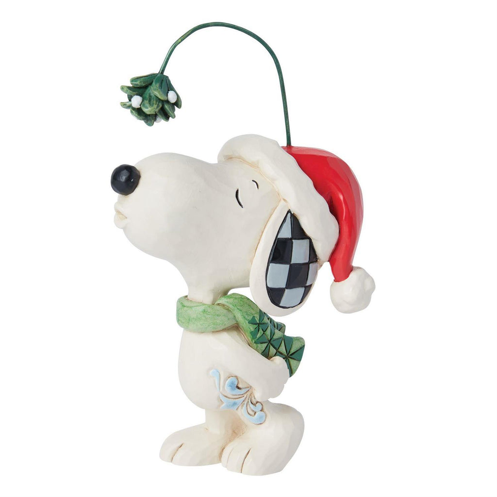 Peanuts by Jim Shore - 12cm/4.7" Snoopy Christmas Hat with Mistletoe