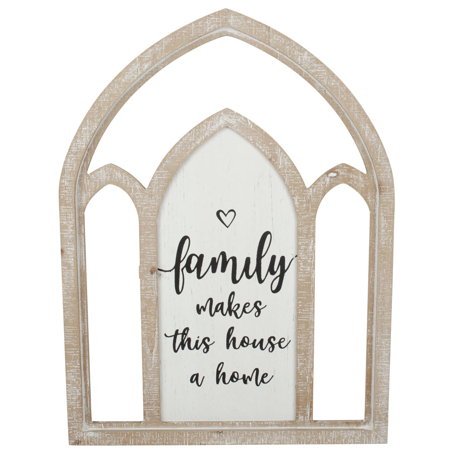 Arch ‘Family Makes Home’ Wall Art 45.5x3x60cm