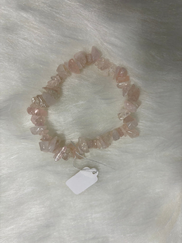 Rose Quartz Crystal Chip Bracelet