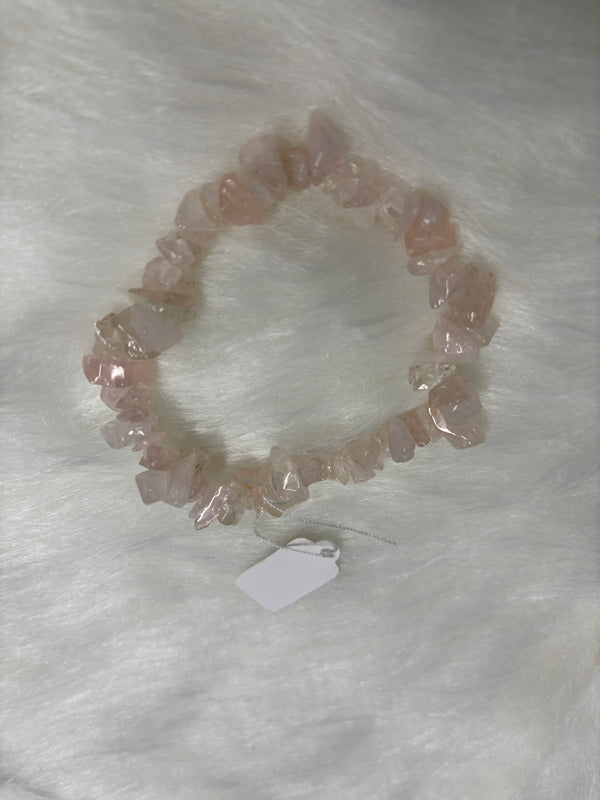 Rose Quartz Crystal Chip Bracelet