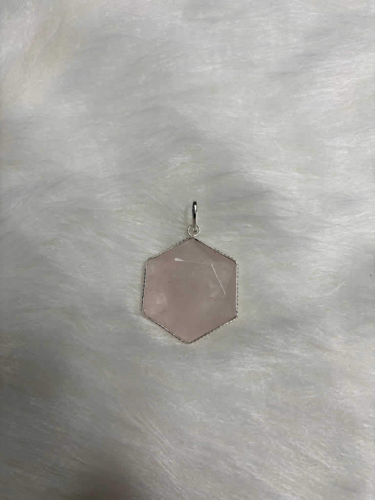 Rose Quartz Hexagon Pendant