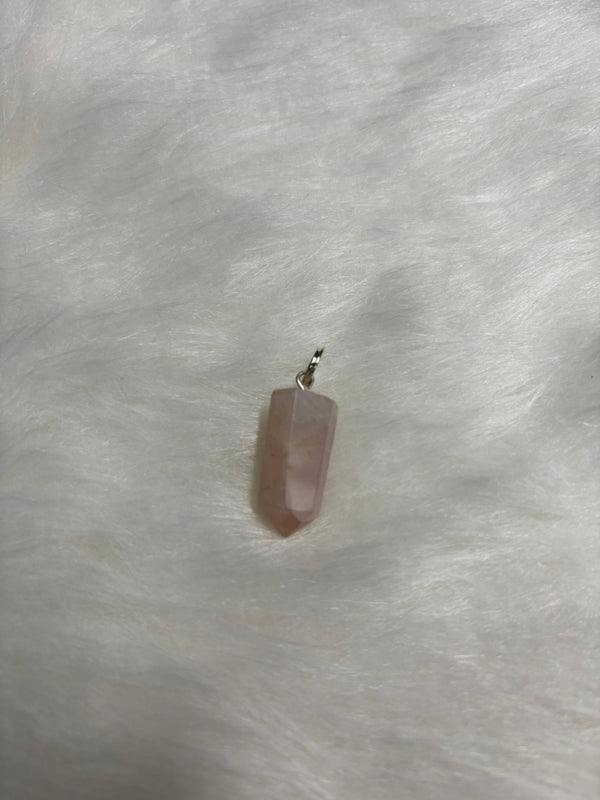 Rose Quartz Crystal Point Pendant