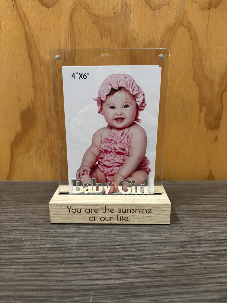 Gibson Gifts Photo Frame Dual View 4x6 Baby Girl Portrait