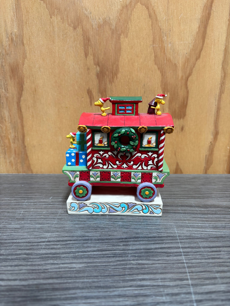 Enesco Jim Shore Peanuts Woodstock's Christmas Train Caboose Figurine