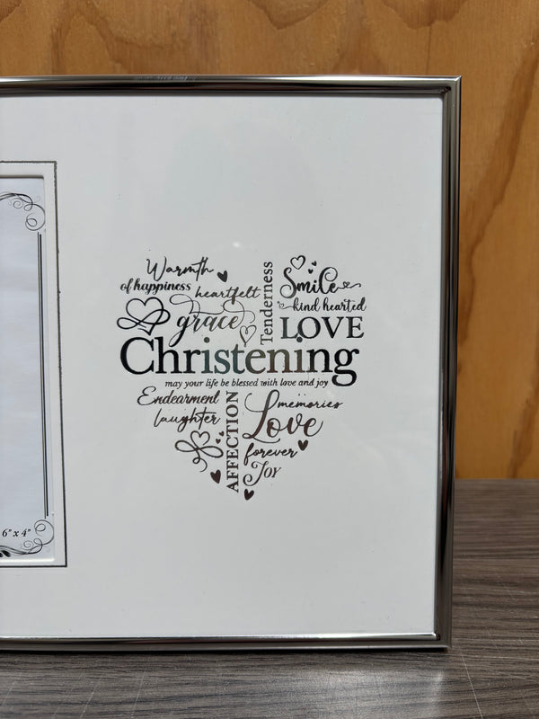 Christening Silver-Edged Photo Frame