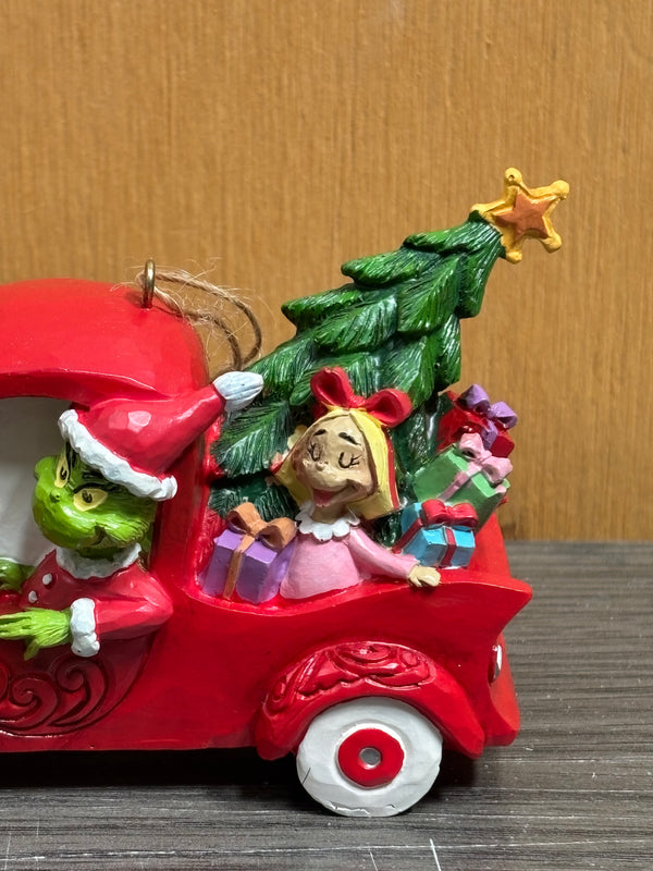 Dr Seuss The Grinch by Jim Shore - Grinch Red Truck Hanging Ornament
