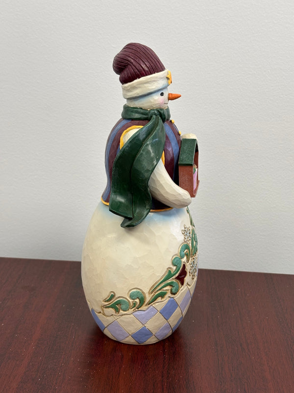 Jim Shore Heartwood Creek - Snowman Holding Nativity Stable