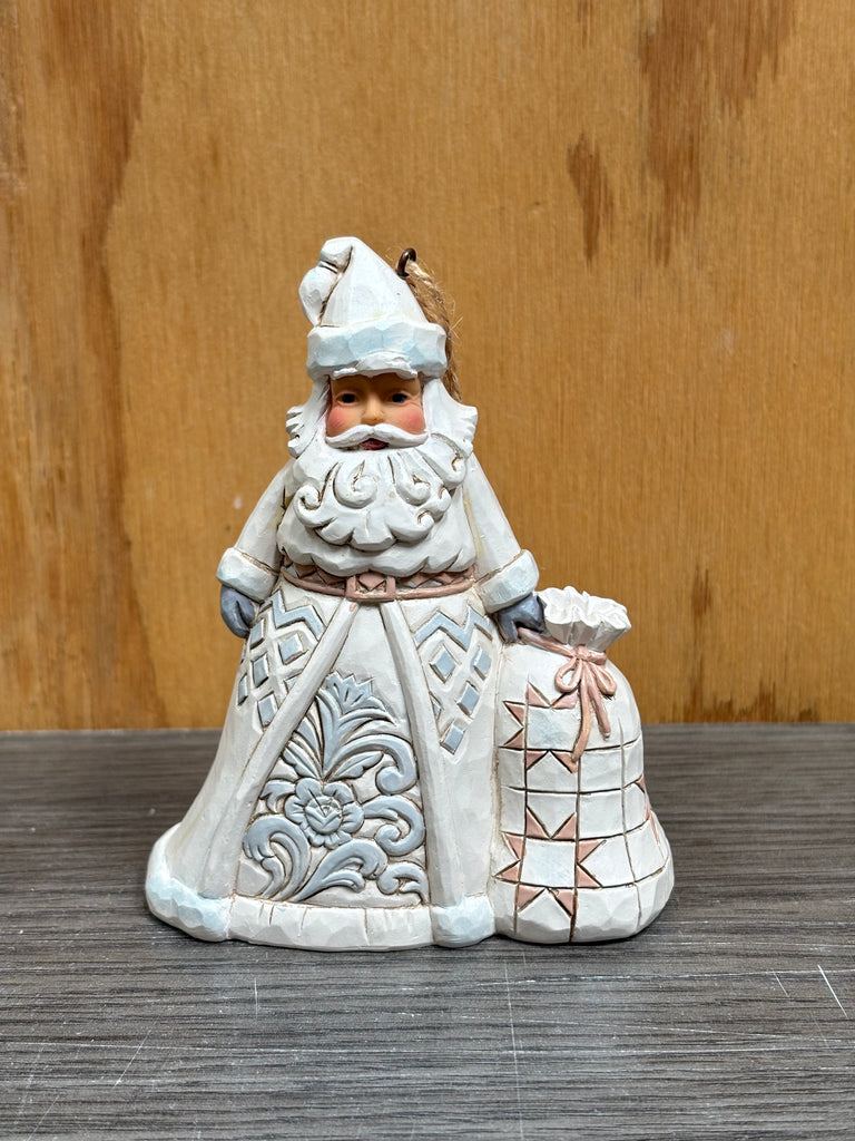 Jim Shore Heartwood Creek White Woodland - Santa with Toybag Hanging Ornament