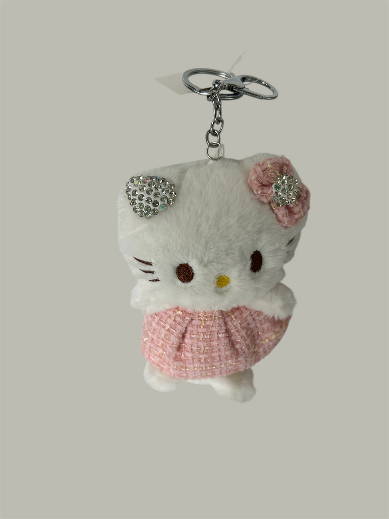 Hello Kitty Fluffy/ Diamantes Keyring
