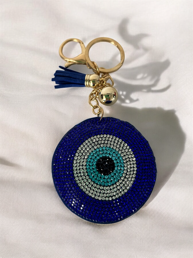 Round Evil Eye Tassel  Key Ring