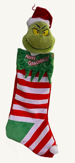 Animated Big Grinch Head Stocking