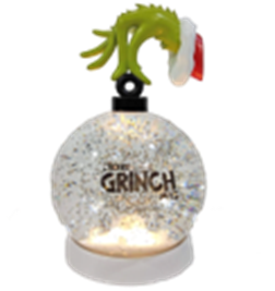 Grinch Bauble W-S Lnt White LED Water Spinning Ball